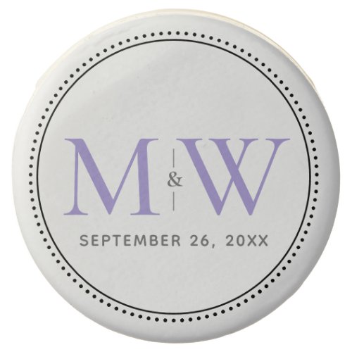 Elegant Lavender Monogram Wedding Chocolate Covered Oreo