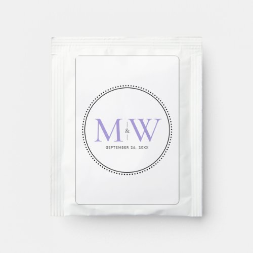 Elegant Lavender Monogram Wedding Favor Tea Bag Drink Mix