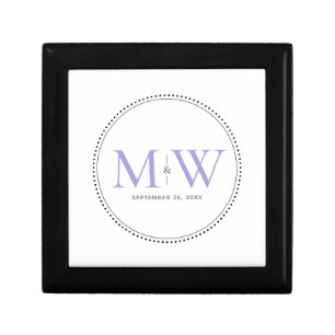Elegant Lavender Monogram Wedding Gift Box