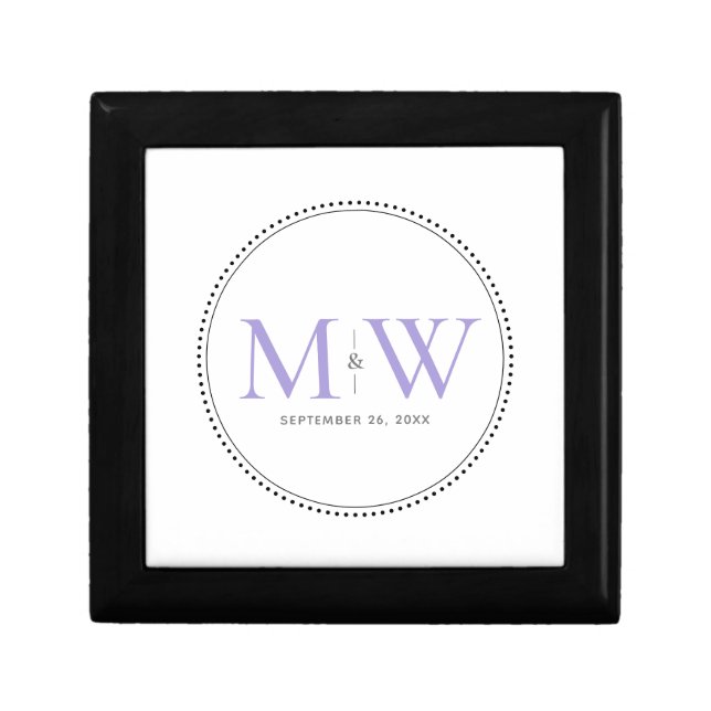 Elegant Lavender Monogram Wedding Gift Box (Front)