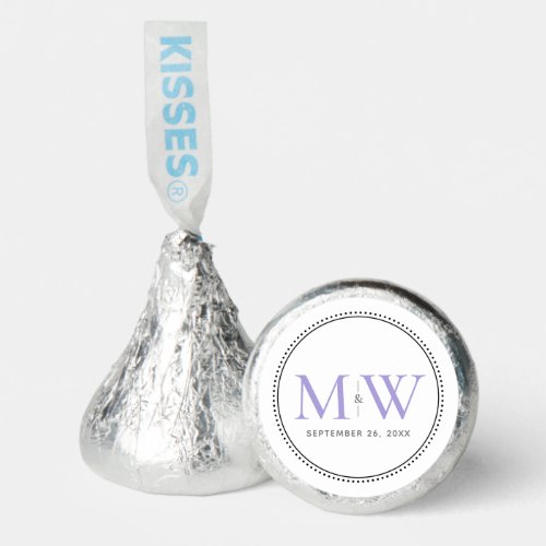 Elegant Lavender Monogram Wedding Hersheys Kisses