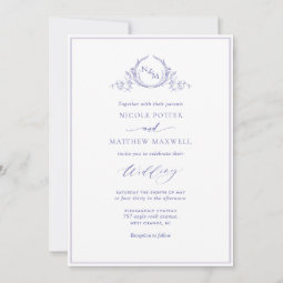 Elegant Lavender Monogram Wedding Invitation | Zazzle