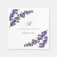 Elegant Lavender Monogram Wedding Napkin