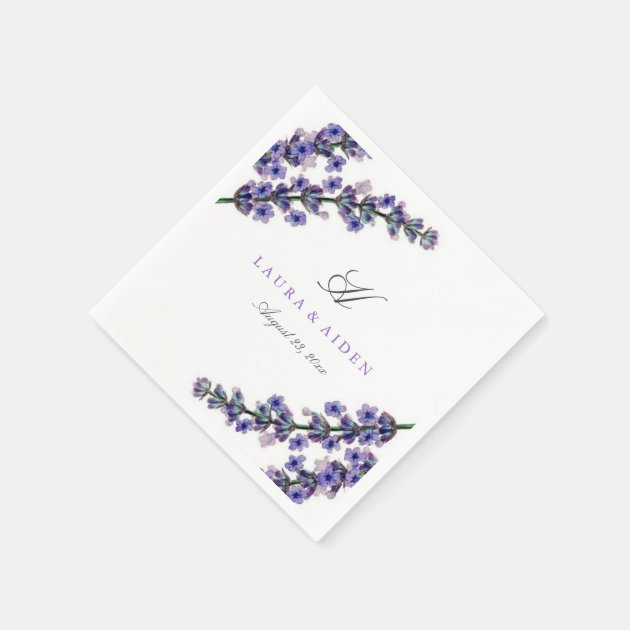 Elegant Lavender Monogram Wedding Napkin