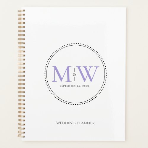 Elegant Lavender Monogram Wedding Planner
