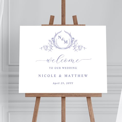 Elegant Lavender Monogrammed Wedding Welcome Sign