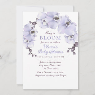 Elegant Lavender Orchid Baby Shower Invitation