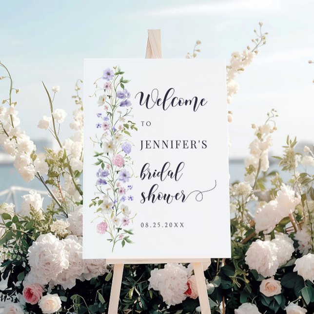 Elegant Lavender Pink Floral Bridal Shower Welcome Foam Board (Creator Uploaded)