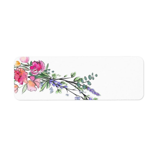 Elegant Lavender Pink Wild Rose and Eucalyptus Label (Front)