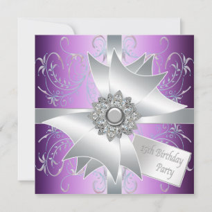 Elegant Lavender Purple 15th Birthday Party Invitation