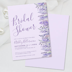 Elegant Lavender Purple Floral Bridal Shower Invitation