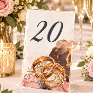Elegant Lavender Purple Floral Wedding Table Numb Pedestal Sign