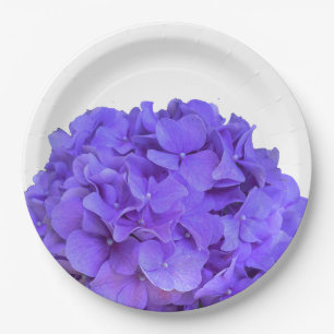 Elegant Lavender purple Hydrangeas purple Flowers Paper Plates