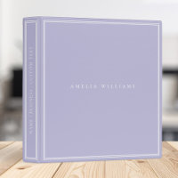 Elegant Lavender Purple Minimalist Monogram Name