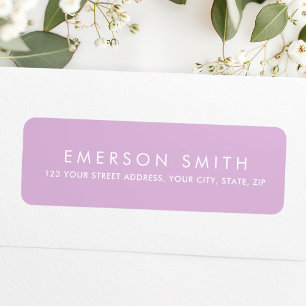 Elegant lavender purple minimalist return address label