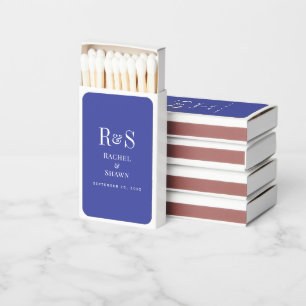 Elegant Lavender Purple Monogram Wedding Matchboxes