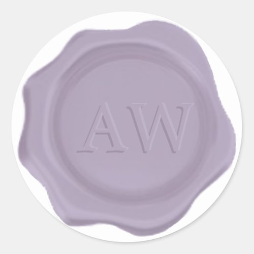 Elegant Lavender Purple Monogram Wedding Wax Seal