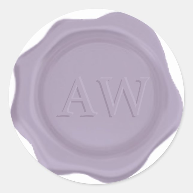 Elegant Lavender Purple Monogram Wedding Wax Seal (Front)