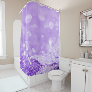 ELEGANT LAVENDER PURPLE PATTERNED  SHOWER CURTAIN