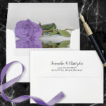 Elegant Lavender Purple Reflecting Rose Wedding Envelope<br><div class="desc">These beautiful wedding envelopes are perfect for making your invitations all the more special. They feature a romantic design on the inside flap with a single long-stemmed lavender purple colored rose reflecting with waves and ripples. The back flap has your return address in lacy script calligraphy. Sophisticated and chic, these...</div>