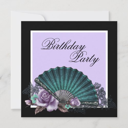 Elegant Lavender Purple Rose Birthday Party Invitation