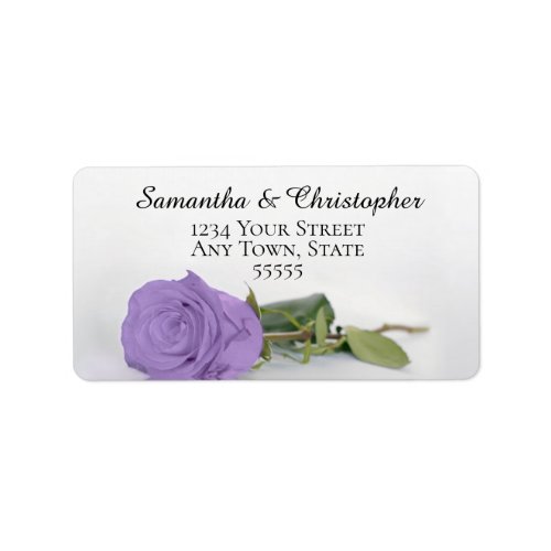 Elegant Lavender Purple Rose Wedding Address Label