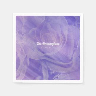 Elegant Lavender Purple Rose Wedding Napkins