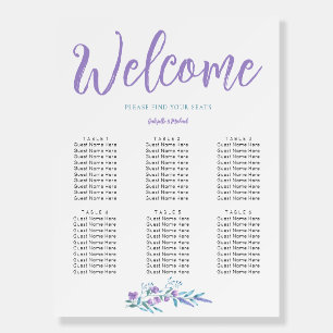 Elegant Lavender Purple Wedding Seating Chart Foam Board