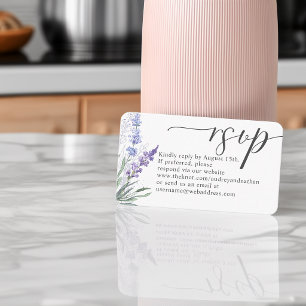Elegant Lavender QR Code RSVP Wedding Enclosure Card