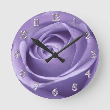 Elegant Lavender Rose Collection Wall Clock by UROCKDezineZone at Zazzle