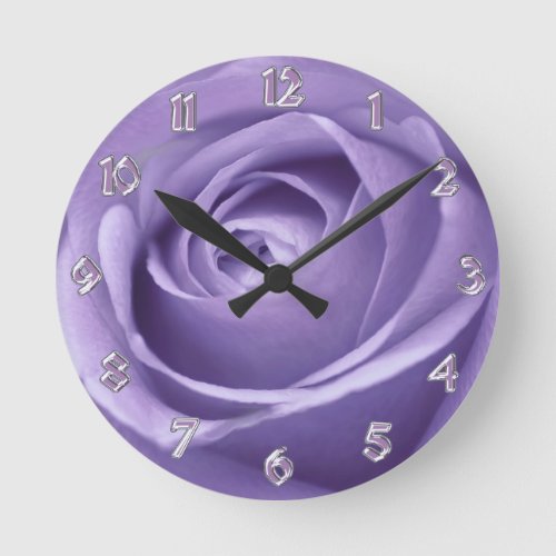 Elegant Lavender Rose Collection Wall Clock