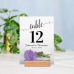 Elegant Lavender Rose Wedding Table Number w/ Holder