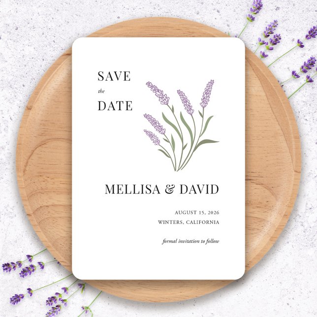 Elegant Lavender Save The Date Invitation (Elegant Lavender Save The Date by Fiesta Valley Print)