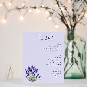Elegant Lavender Serif Bar Menu Foam Board