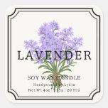 Elegant Lavender Soy Wax Candle Business Label