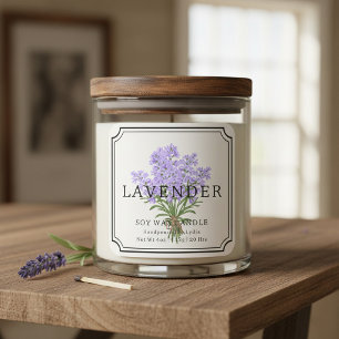 Elegant Lavender Soy Wax Candle Business Label