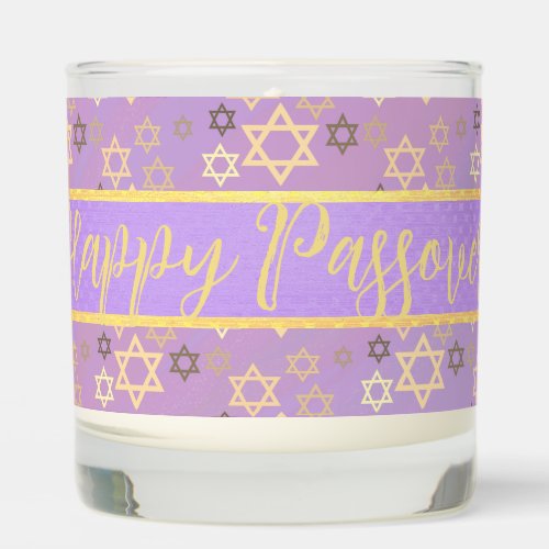 Elegant Lavender Star of David Passover Jar Candle