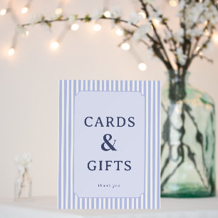 Elegant Lavender Striped Cards & Gifts Sign