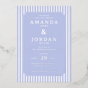 Elegant Lavender Stripes Foil Invitation