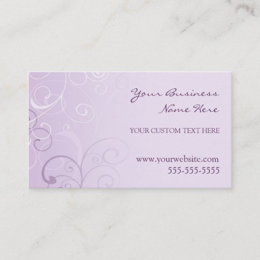 Customizable Elegant Lavender Swirls Business Cards