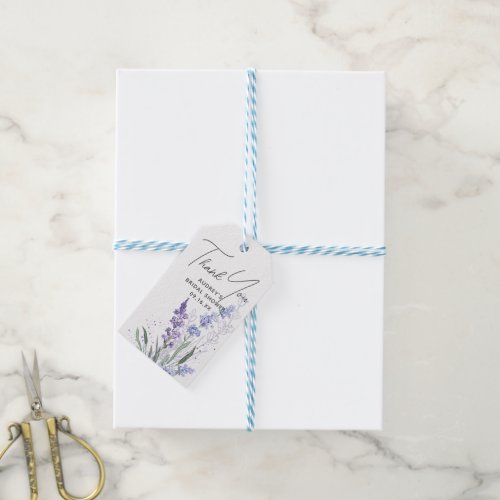 Elegant Lavender Thank You Bridal Shower Gift Tags