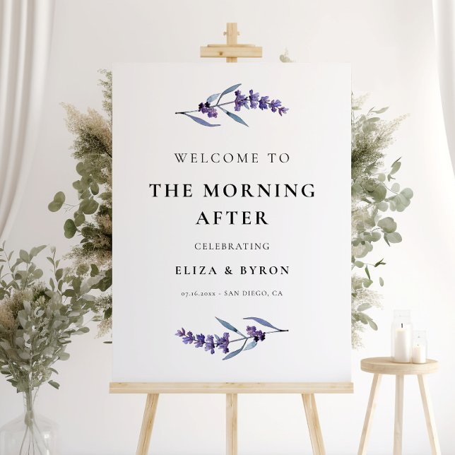 Elegant lavender The Morning After Welcome Sign (Creator Uploaded)