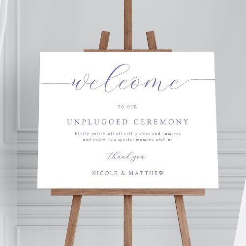 Elegant Lavender Unplugged Wedding Welcome Sign