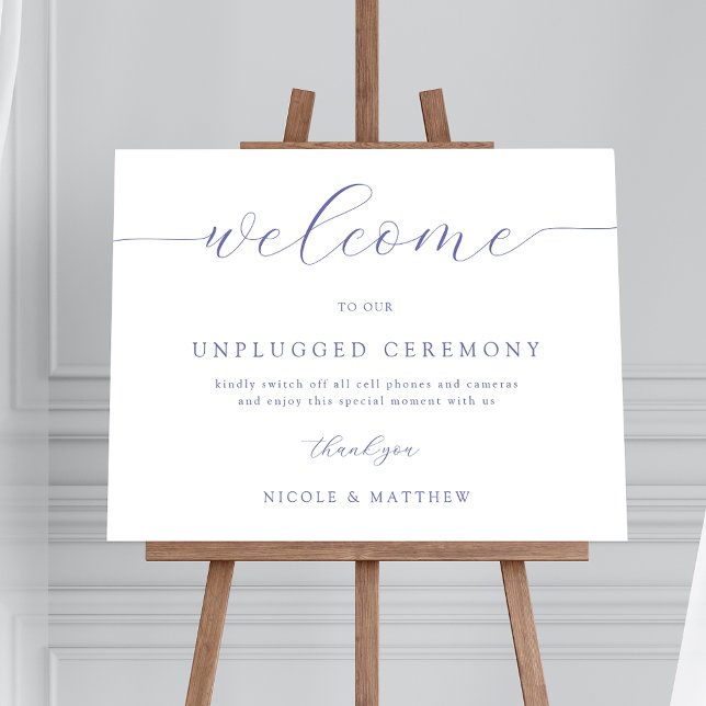 Elegant Lavender Unplugged Wedding Welcome Sign (Creator Uploaded)