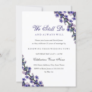 Elegant Lavender Vow Renewal Anniversary Invitation
