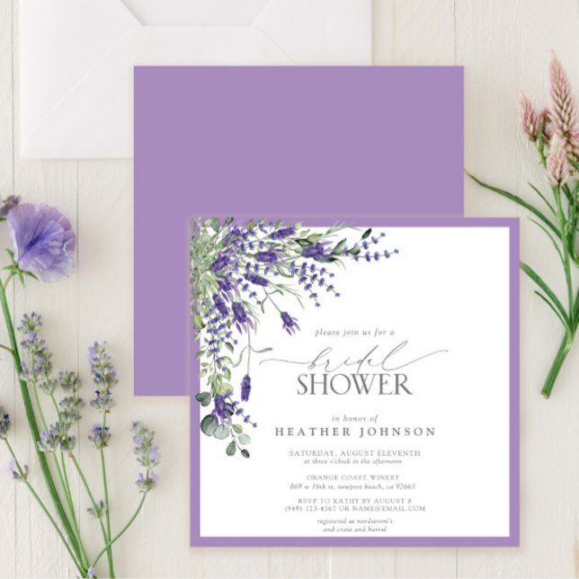 Elegant Lavender Watercolor Bridal Shower Invitati Invitation (Creator Uploaded)