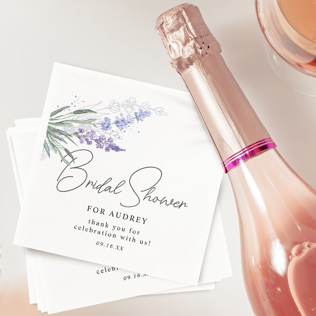 Elegant Lavender Watercolor Bridal Shower Napkins (Elegant Lavender Watercolor Bridal Shower Napkins)