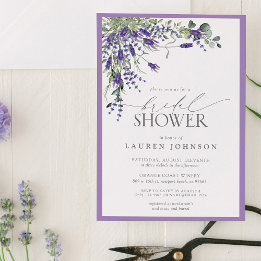Elegant Lavender Watercolor Floral Bridal Shower Invitation