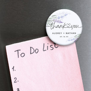 Elegant Lavender Watercolor Thank You Wedding Magnet