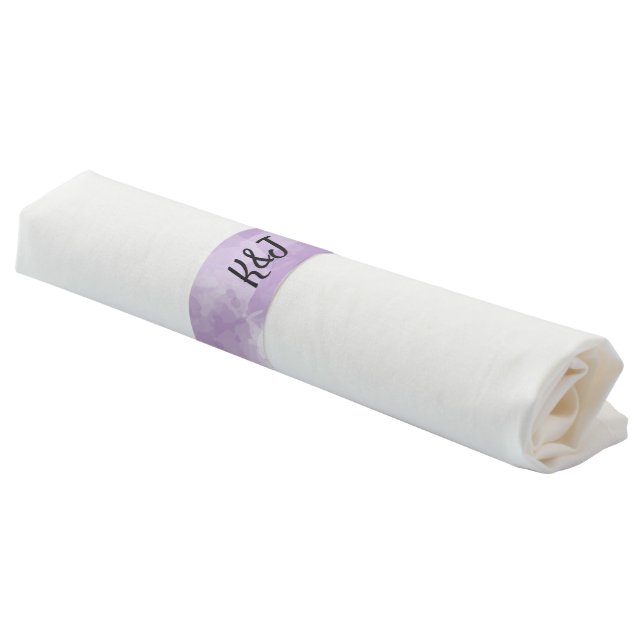 Elegant Lavender watercolor wedding Napkin Bands (Angled)